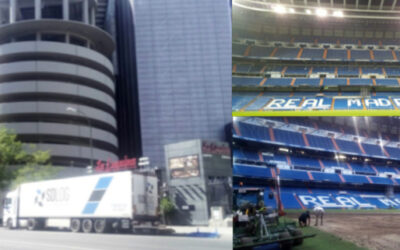SDLOG TRANSPORTA EL NUEVO CESPED DEL SANTIAGO BERNABEU
